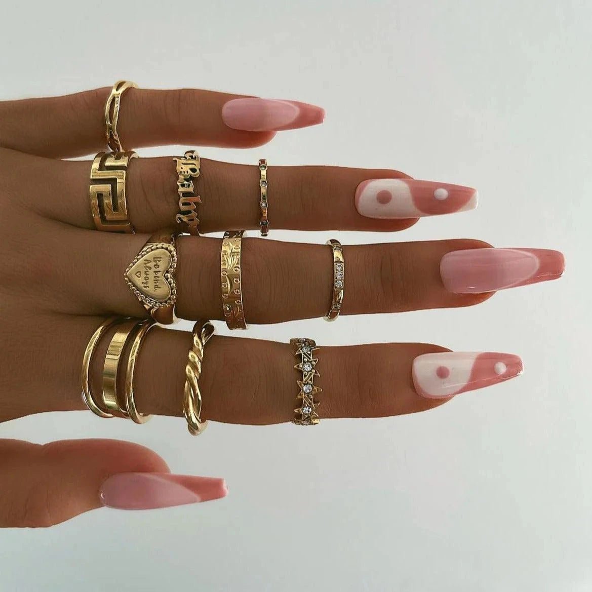 Rafini Greek Gold inel placat aur 18K 7-8
