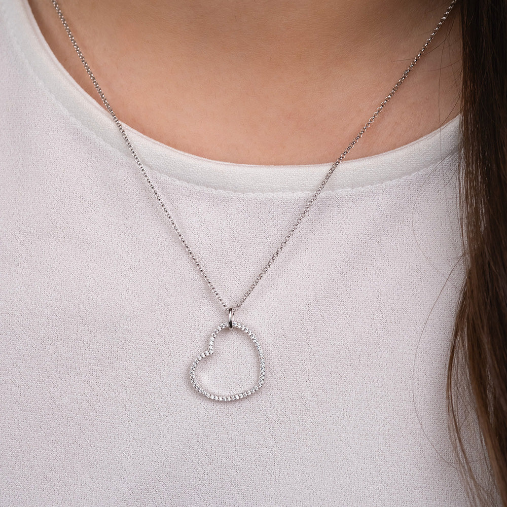 Engelsrufer With Love colier argint inimă zirconia albă