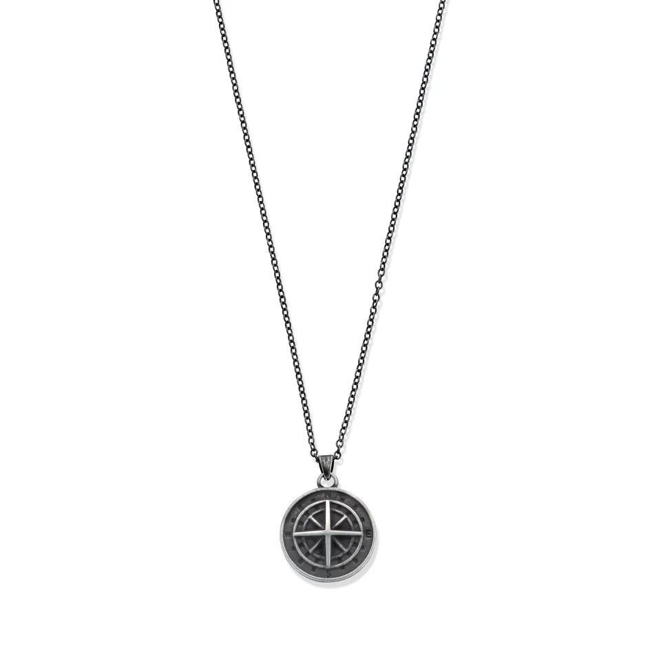 Frank 1967 Compass colier busolă oțel bărbătesc