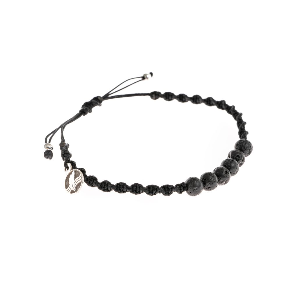 CrisFeather Black Lava brățară lavă neagră unisex