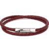 dualstax No.7 brățară piele roșu bordeaux 3mm