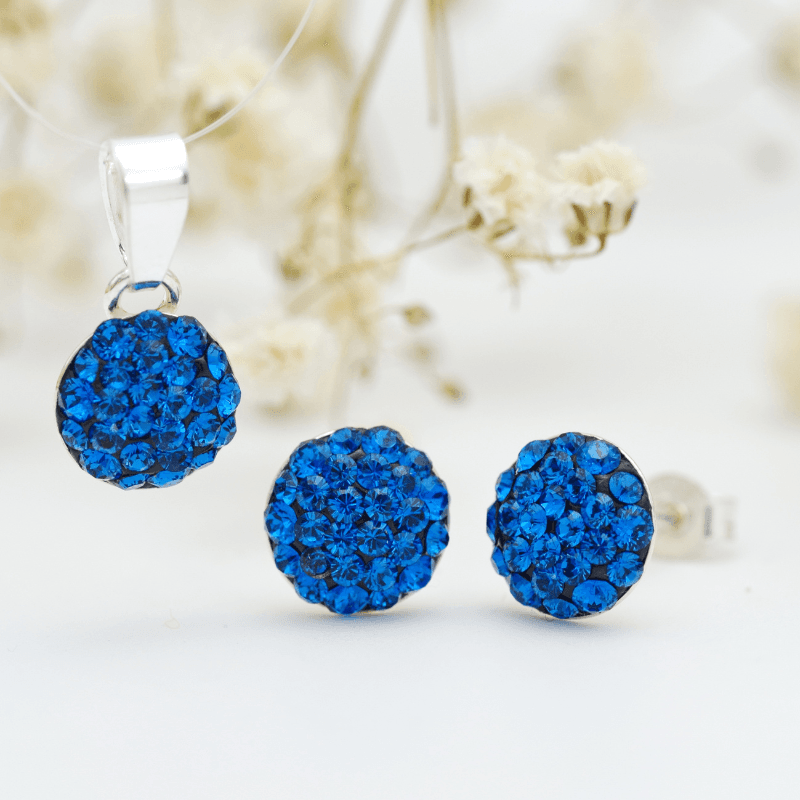 Margeluta.dincristal Chaton Ball All Blue set argint cristale
