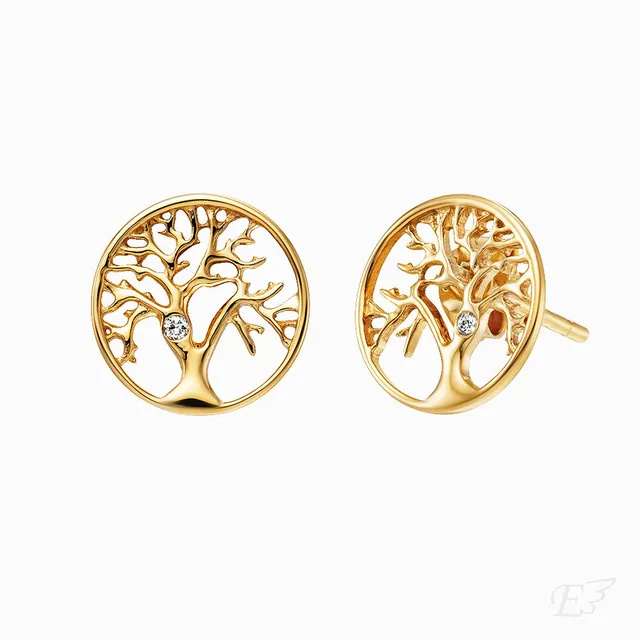 Engelsrufer Lebensbaum cercei aur 375 diamant