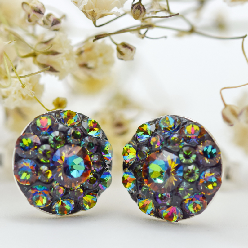 Margeluta.dincristal Vitrail set cercei lantisor argint 925 fir transparent