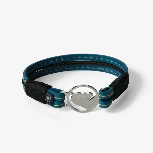 Old Skipper Sapphire Shores bratara piele albastra cal