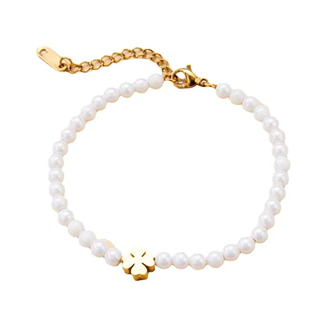 Rafini White Clover bratara aur 18K