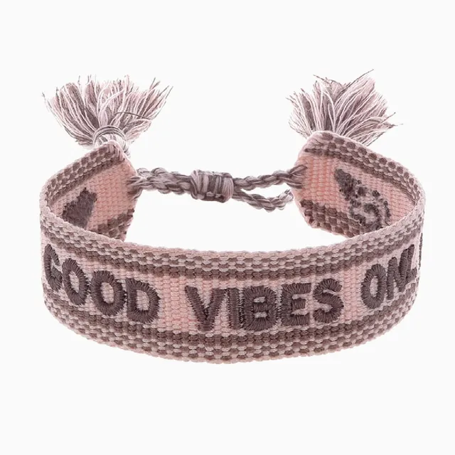 Brățară Engelsrufer Good Vibes Only bumbac reglabilă