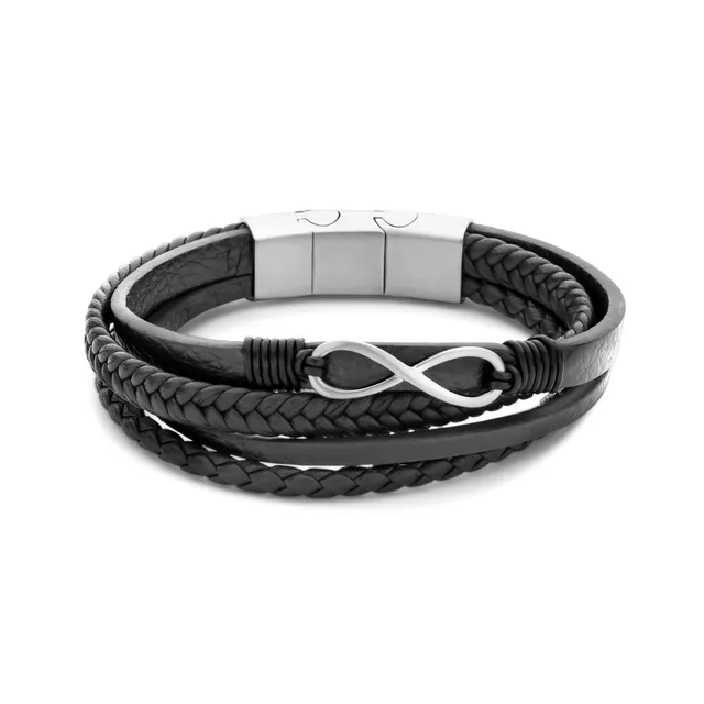 Frank 1967 Infinity bratara piele neagra multistrand