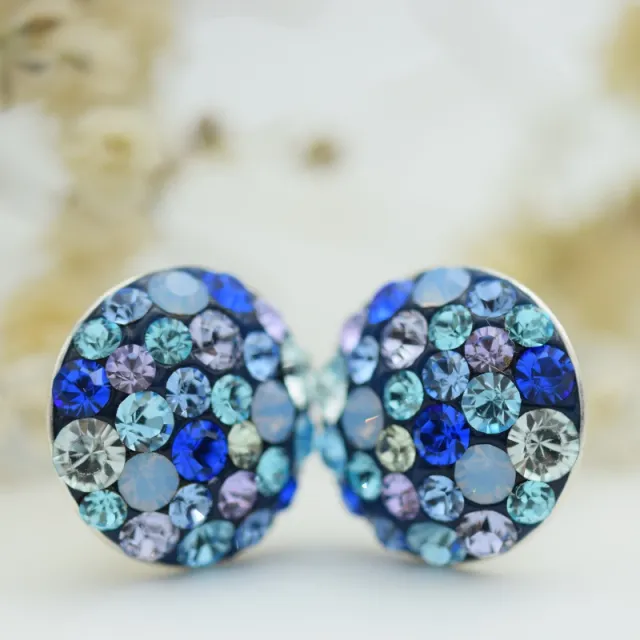 Margeluta.dincristal Chaton Ball cercei argint 925 blue opal