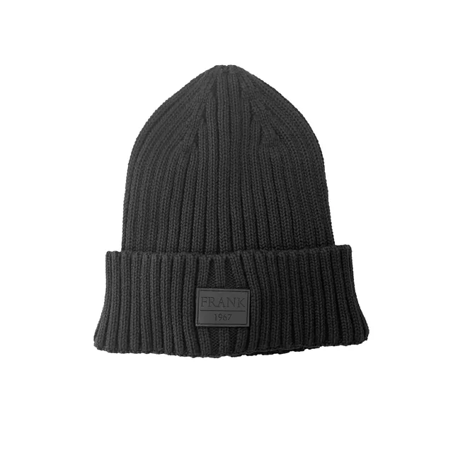 Frank 1967 Ribbed Knit Beanie căciulă neagră cu manșetă