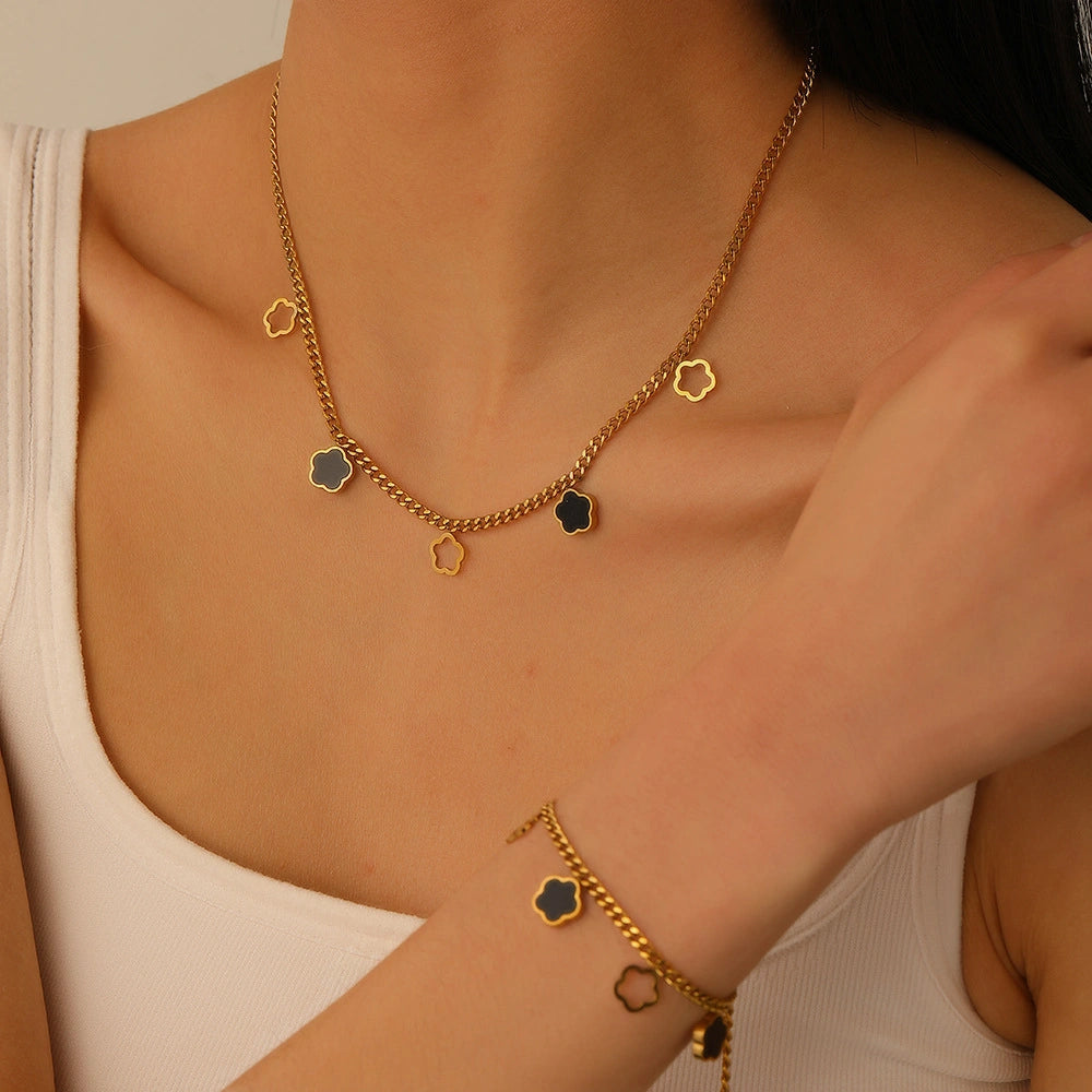 Rafini Black Moon set bijuterii placat aur 18k