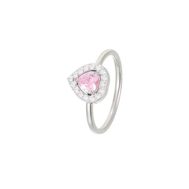 Rafini Pink Heart inel inima roz marimile 7-8