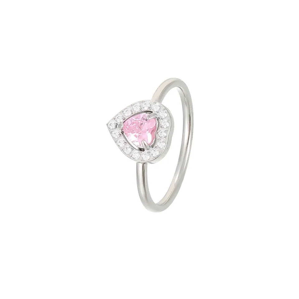 Rafini Pink Heart inel inima roz marimile 7-8