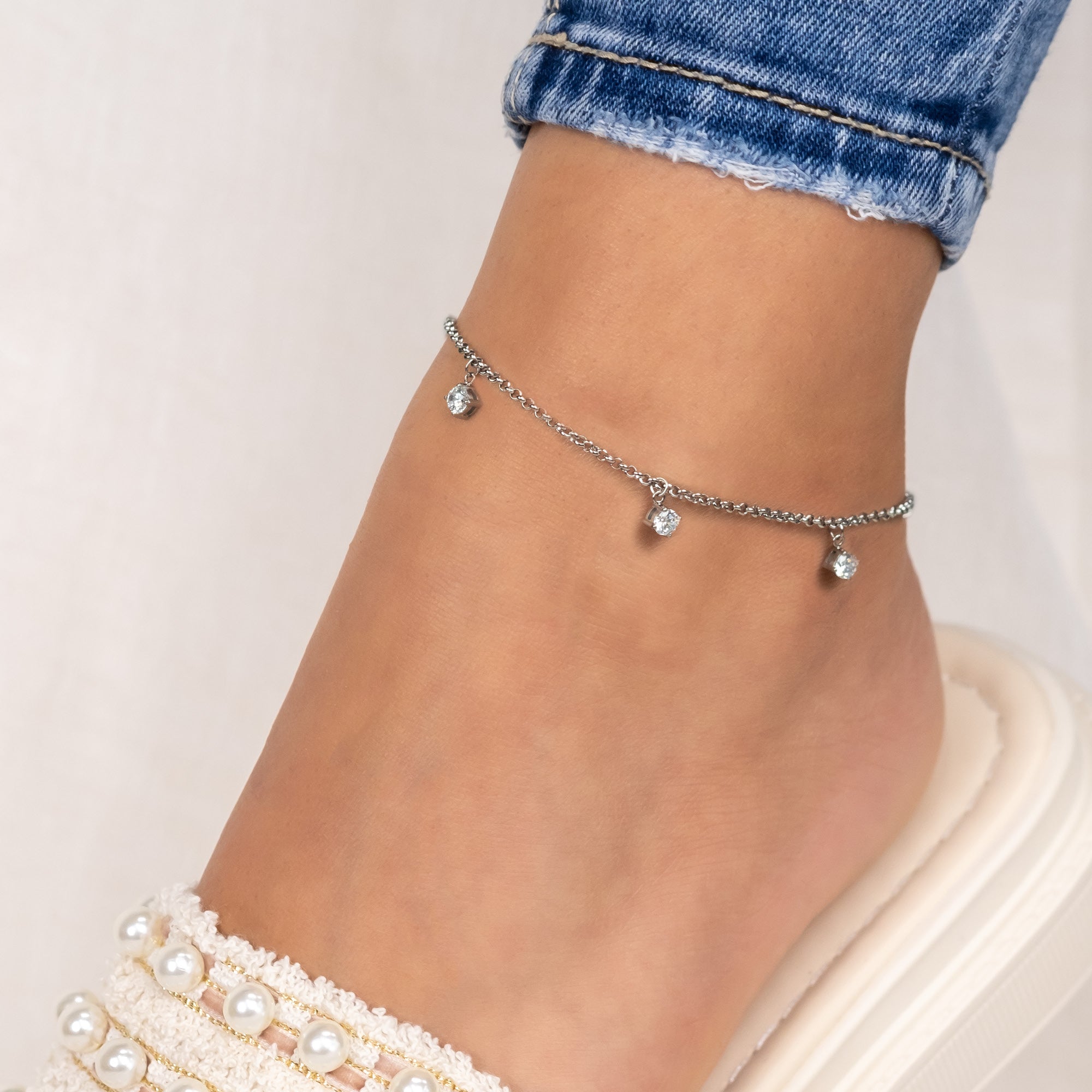 Engelsrufer Shiny bratara picior argintie zirconia