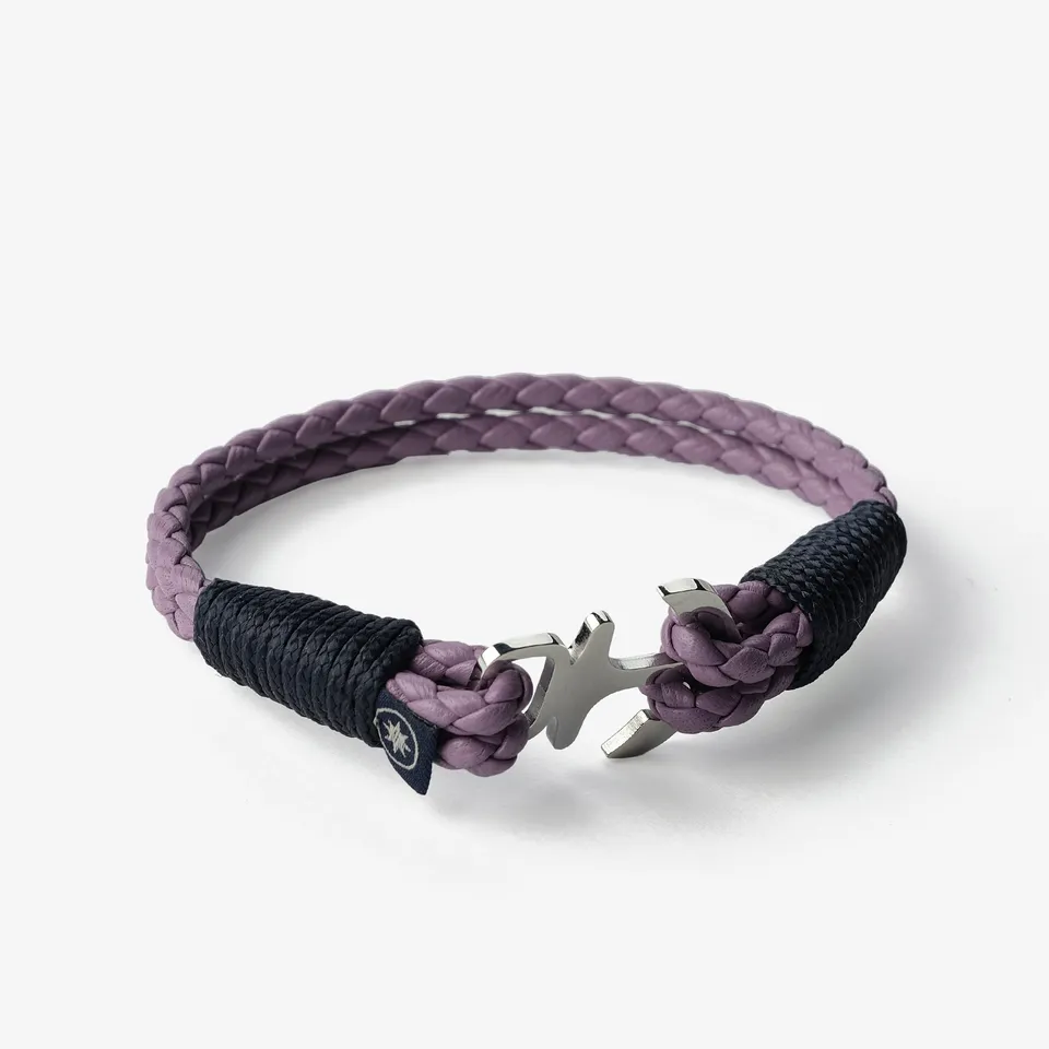 Old Skipper Lavender Twilight Anchor bratara nappa lila impletita