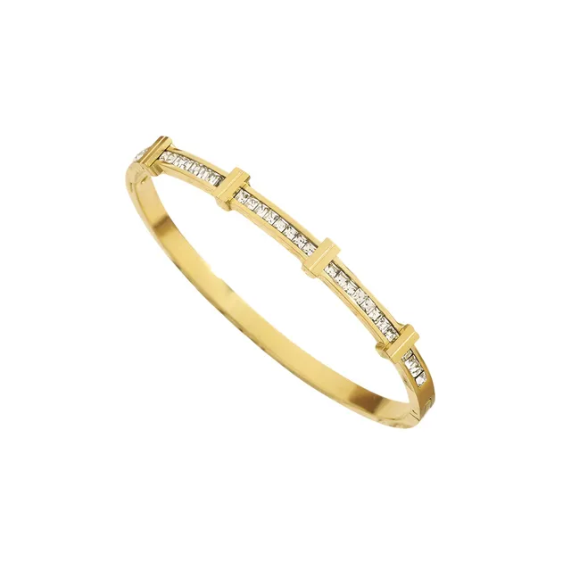 Rafini Crystal Line bratara aurie cu cristale