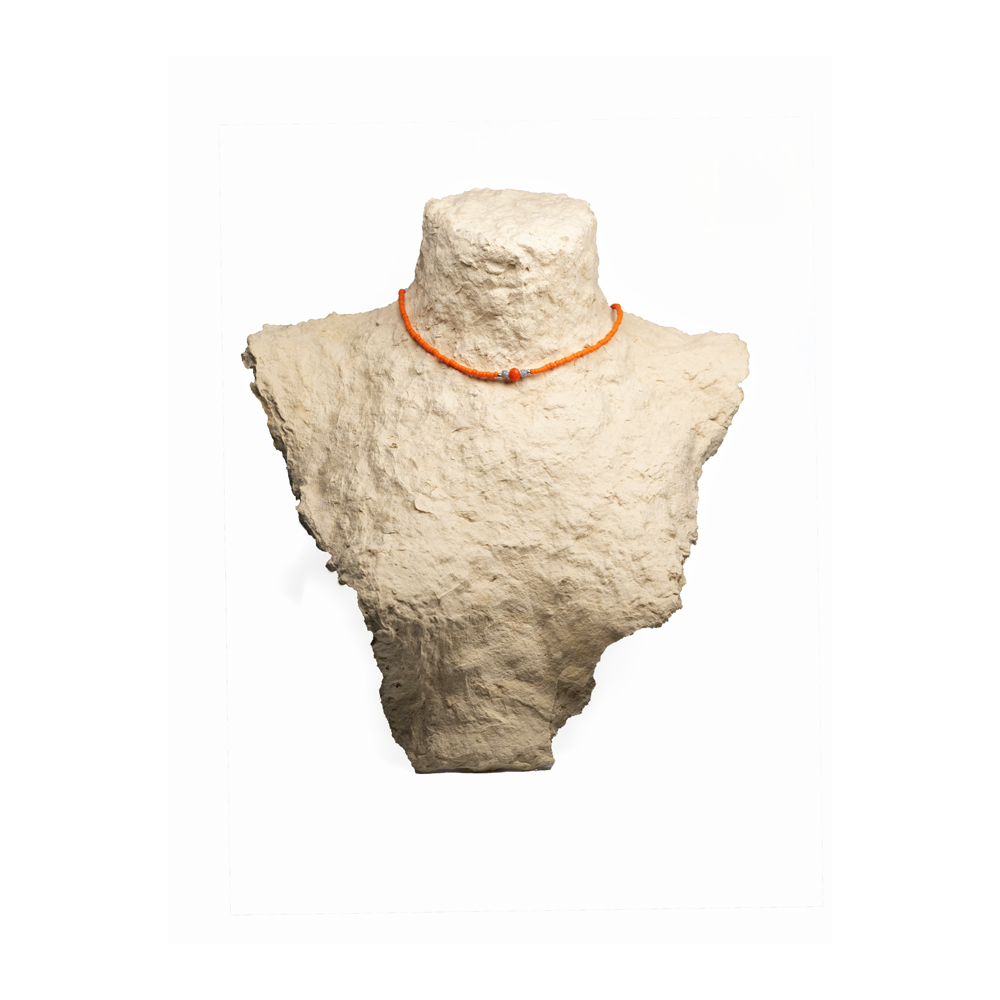 CrisFeather Sely choker margele portocaliu-gri