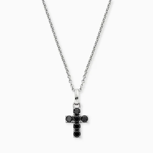 Engelsrufer Lantisor Cruce Argint 925 Zirconia Neagra