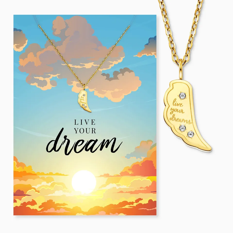 Engelsrufer MySteel Live Your Dream lantisor otel auriu