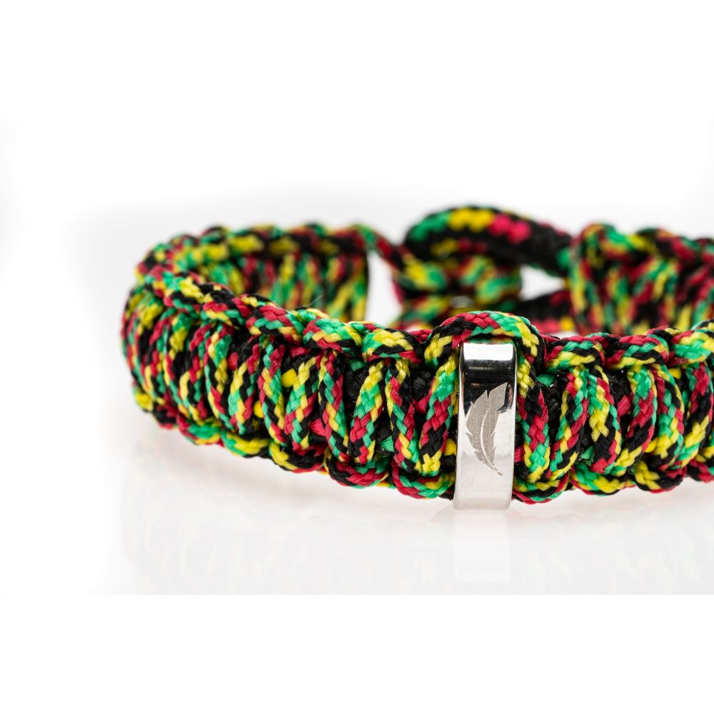 CrisFeather Rasta Knot brățară paracord negru