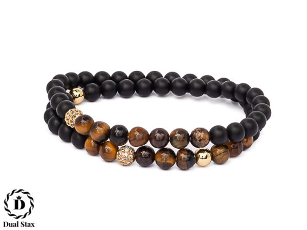 Dualstax No.14 bratara onix mat tiger eye 6mm