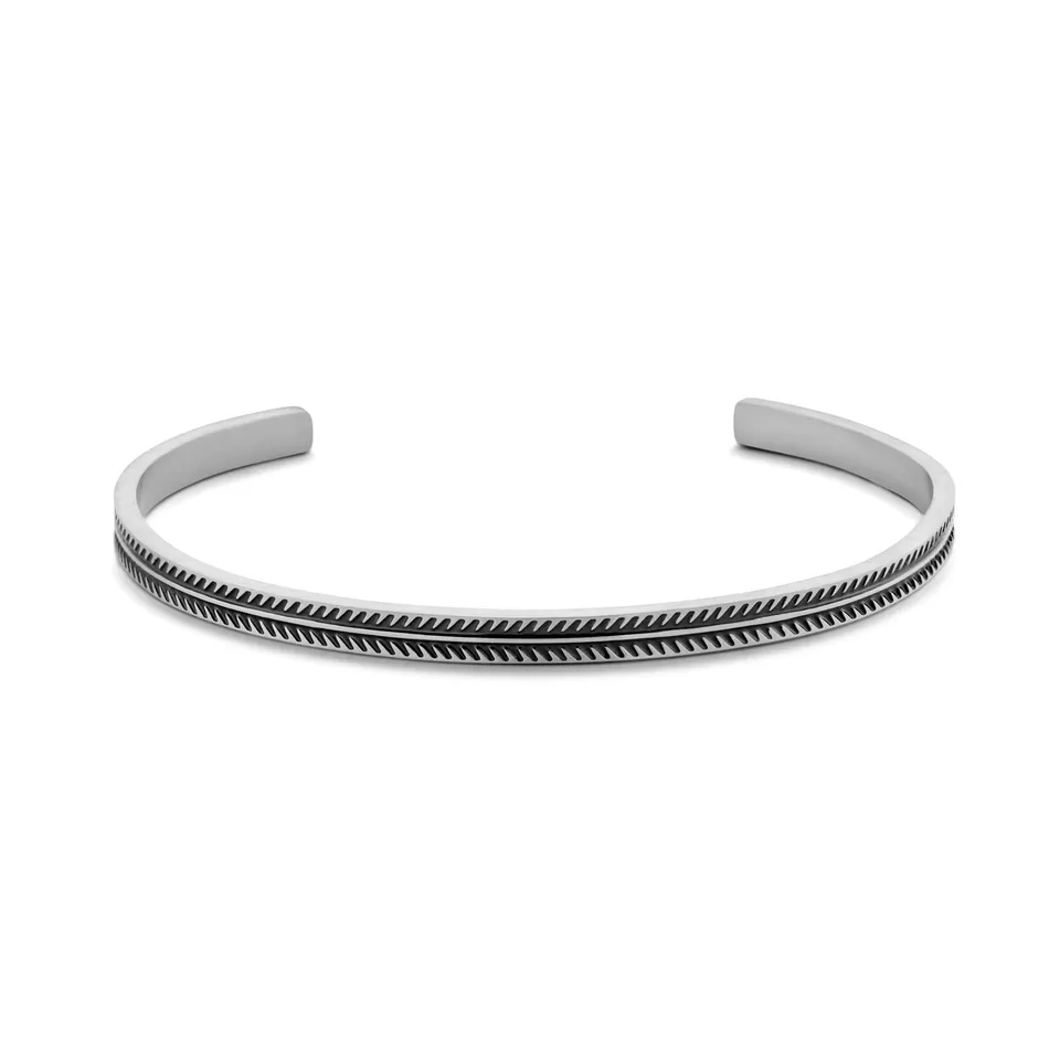 Frank 1967 bratara bangle otel argintie subtire