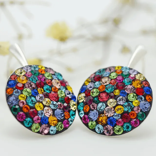 Mărgeluța din Cristal Chaton Regal Queen Multicolor cercei argint 925