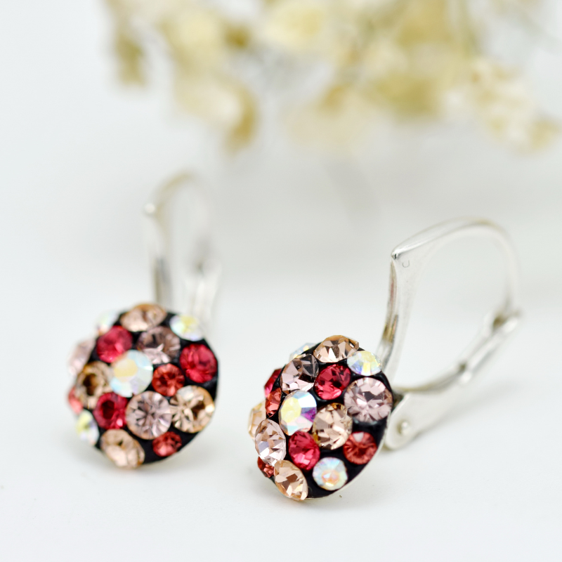 Margeluta.dincristal Chaton Ball fetițe cercei argint multicolor