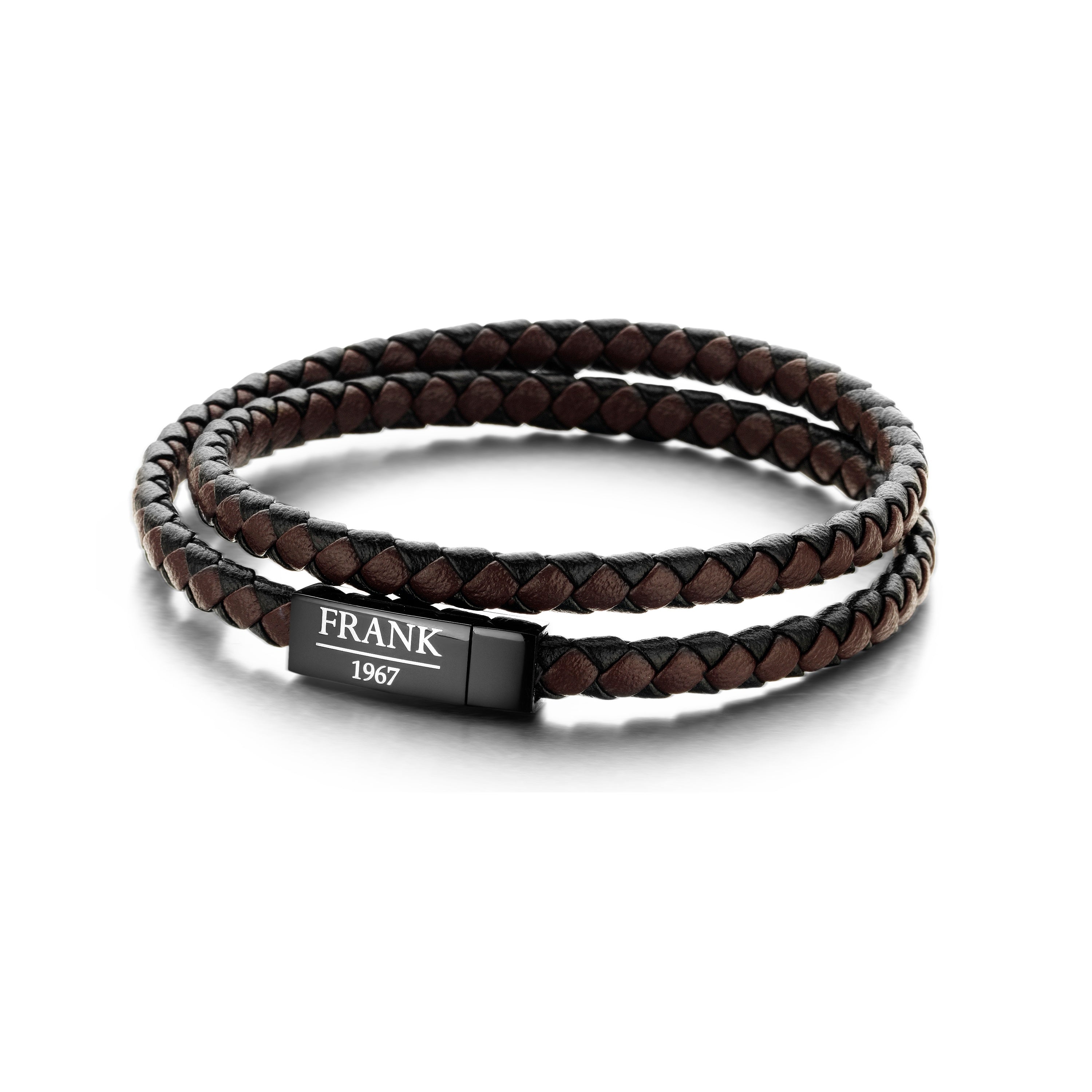 Frank 1967 Double Wrap Leather brățară neagră-albastră 40 cm