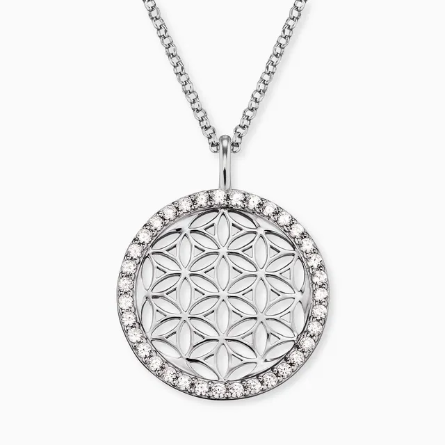 Engelsrufer Lebensblume colier argint cu zirconia