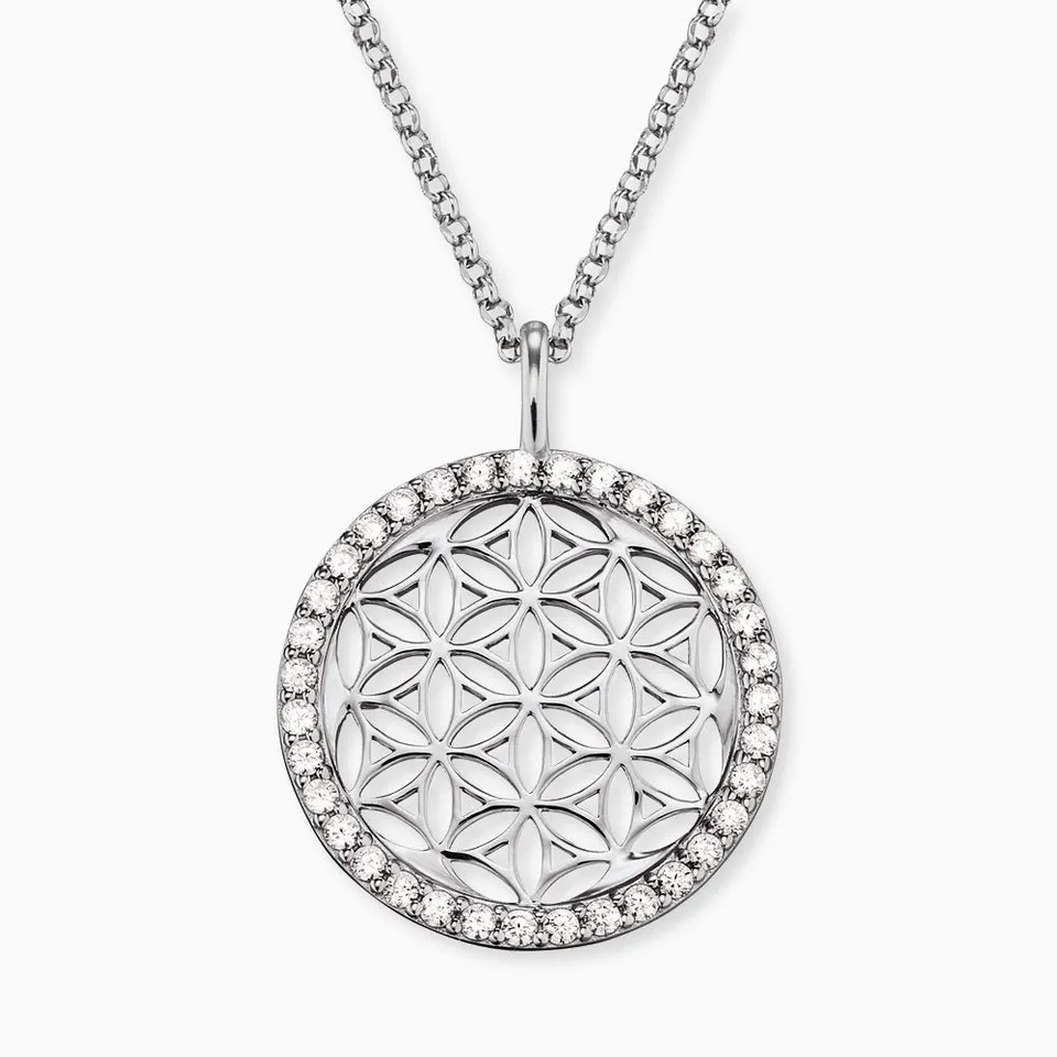 Engelsrufer Lebensblume colier argint cu zirconia