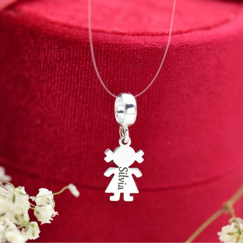 Margeluta.dincristal Charm Fetita pandantiv argint 925 personalizat