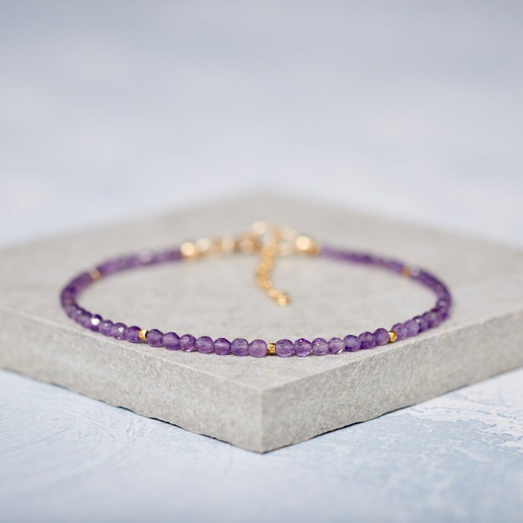 dualstax Ametist brățară damă 3mm aur 14K