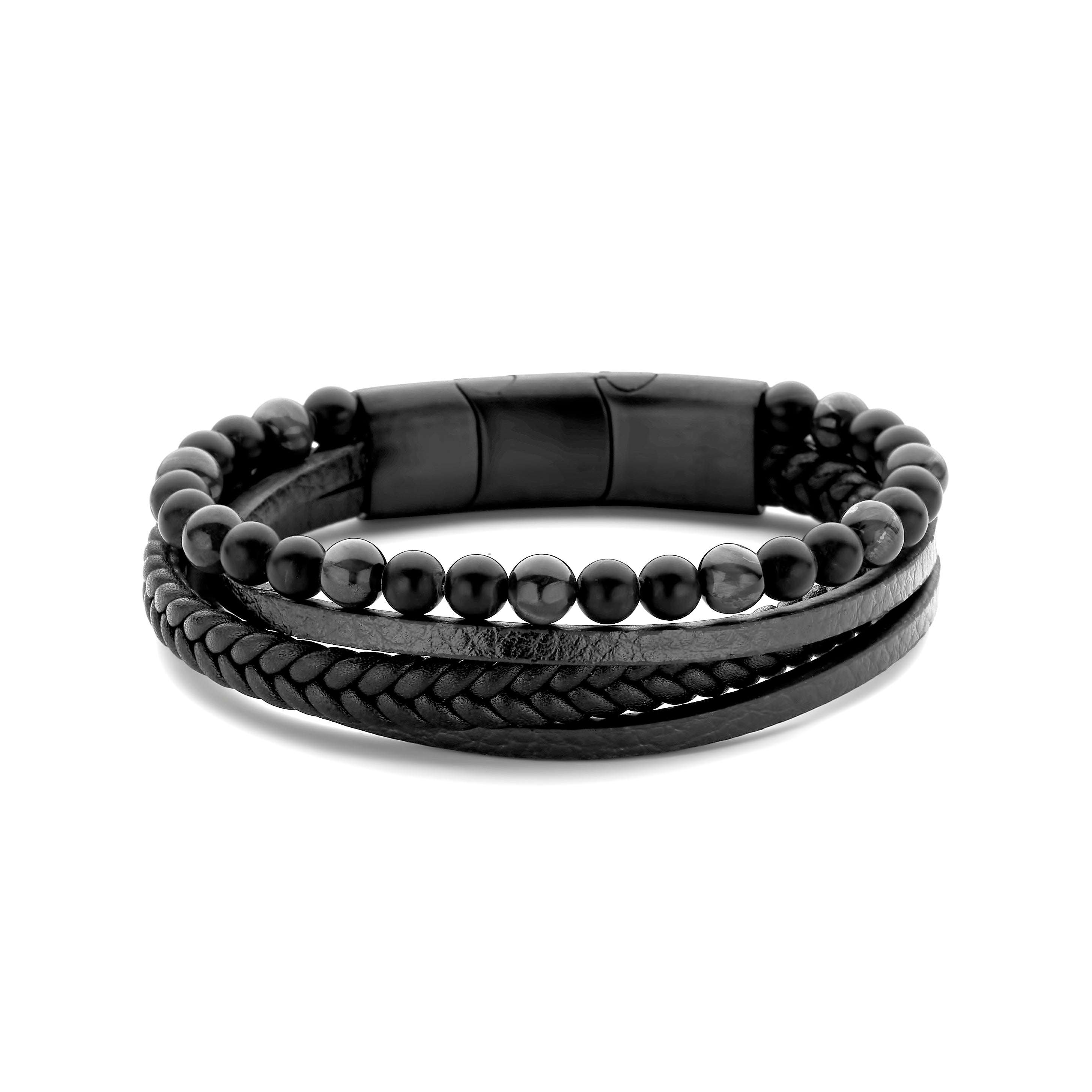 Frank 1967 bratara piele wrap margele naturale
