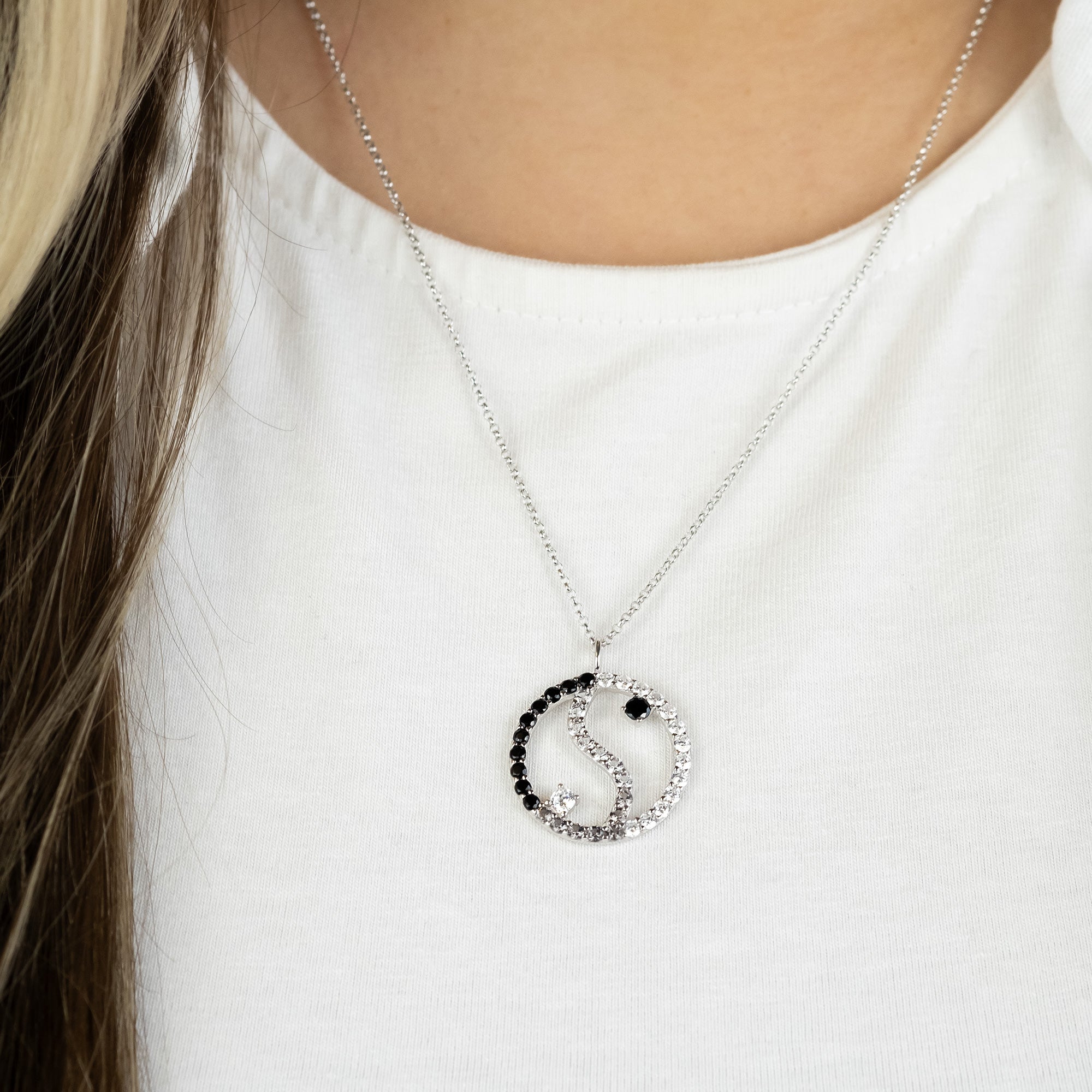 Engelsrufer Yin Yang colier argint multicolor zirconia