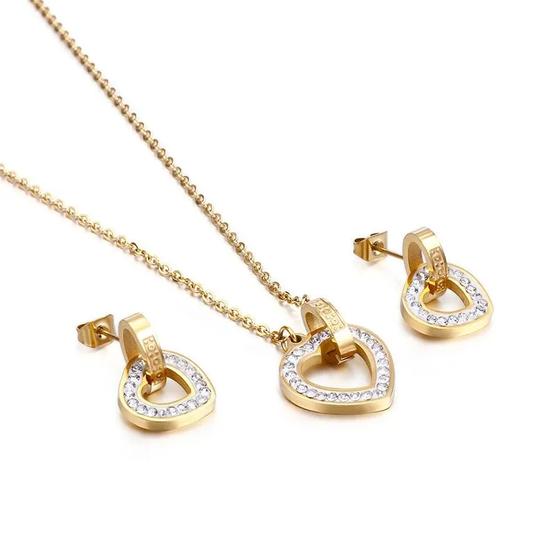 Rafini Golden Heart Glow set reglabil placat cu aur 18K