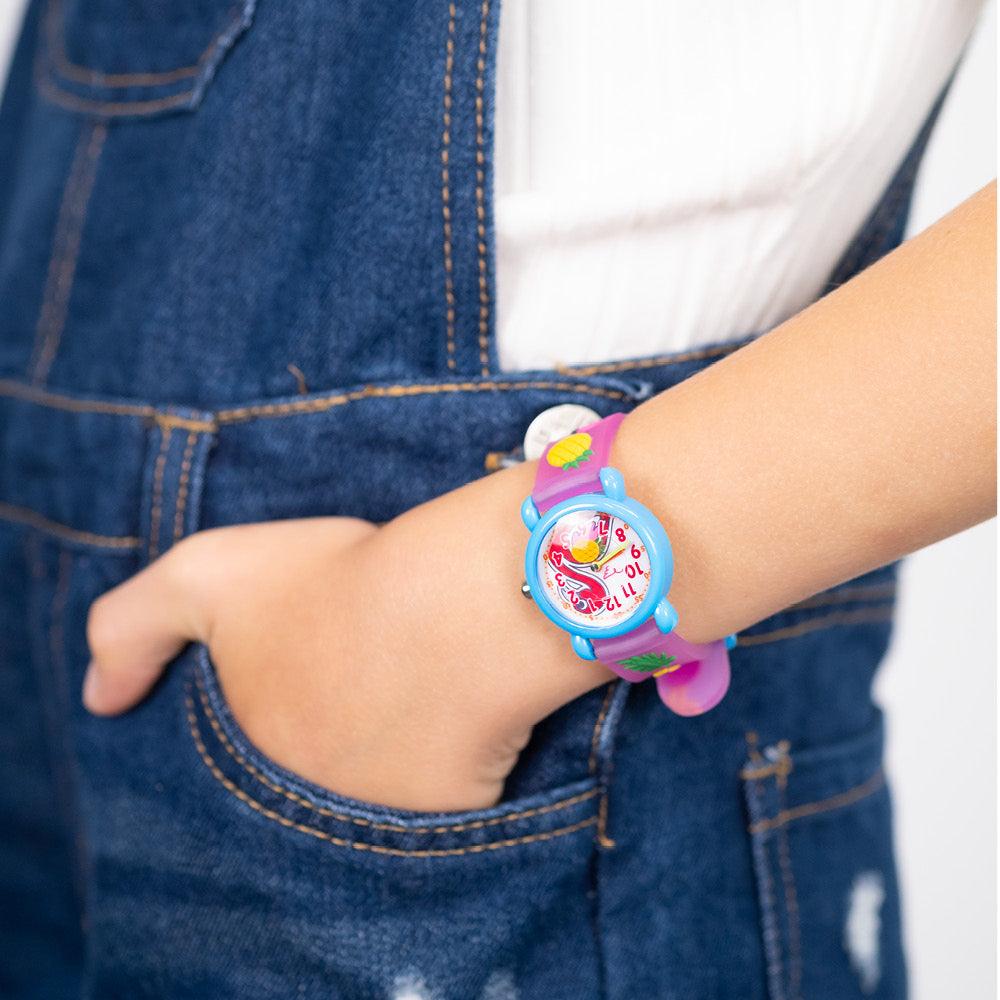 Herzengel Flamingo ceas copii roz cu penar
