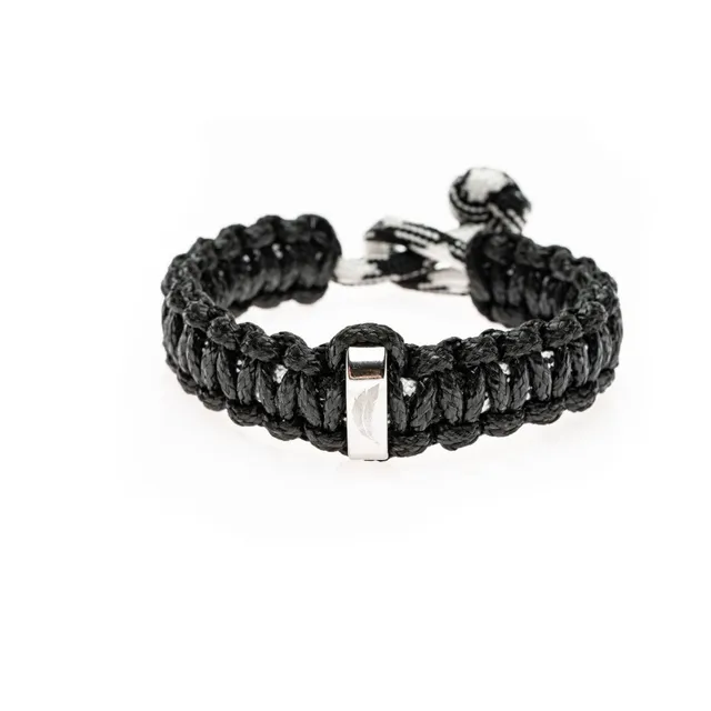 CrisFeather Black Knot brățară paracord negru-alb