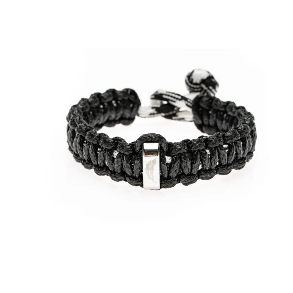 CrisFeather Black Knot brățară paracord negru-alb