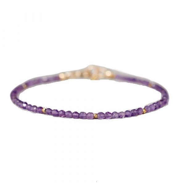 dualstax Ametist brățară damă 3mm aur 14K