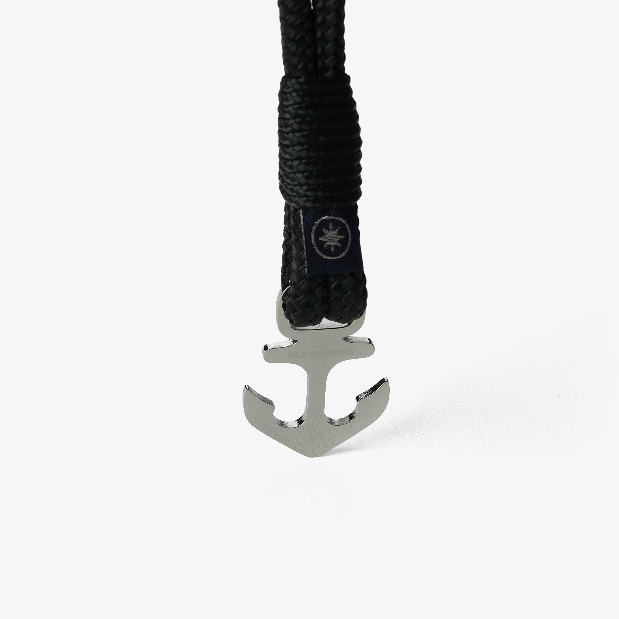 Old Skipper Midnight Marine brățară ancoră șnur nautic negru