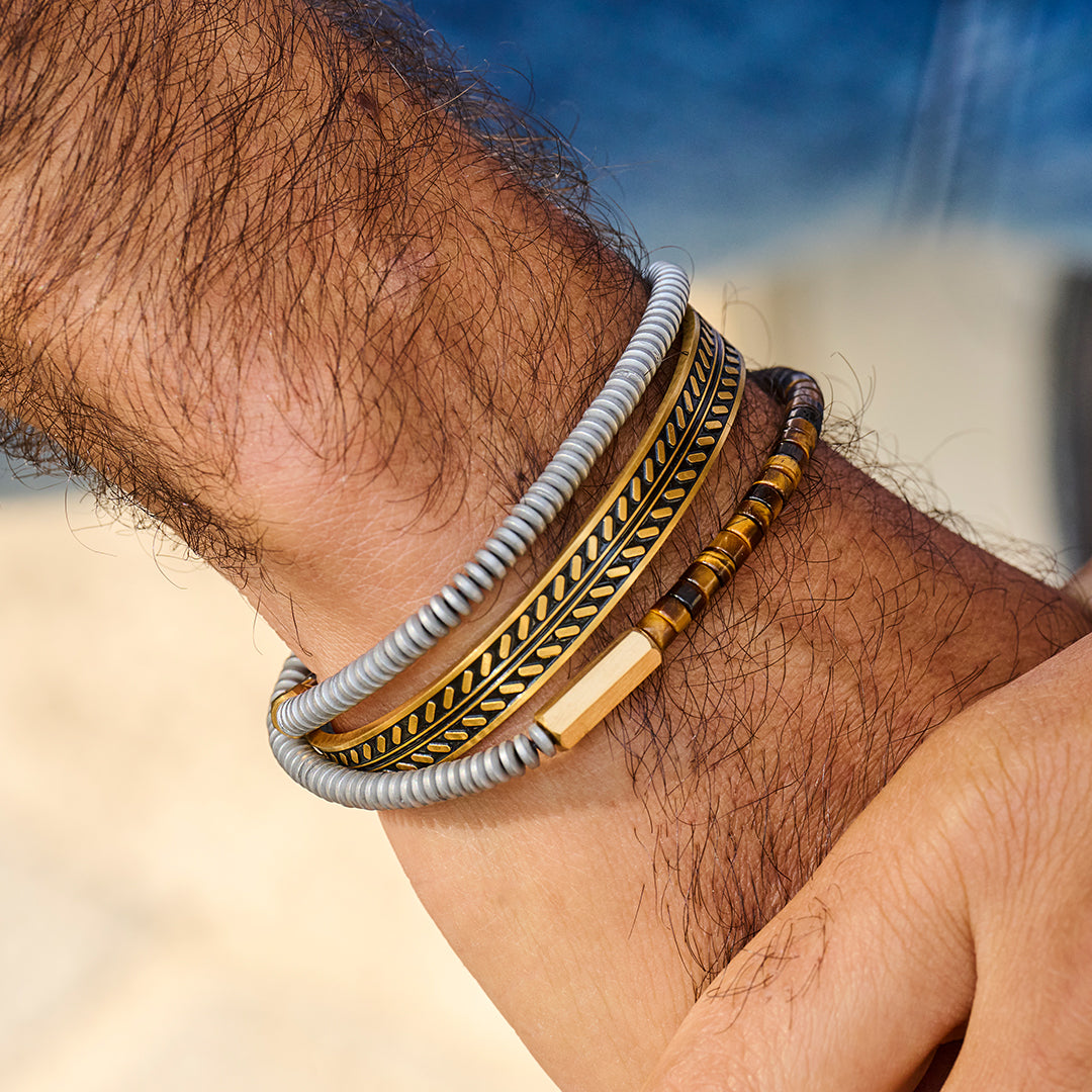 Frank 1967 Patterned Steel Bangle brățară argintie