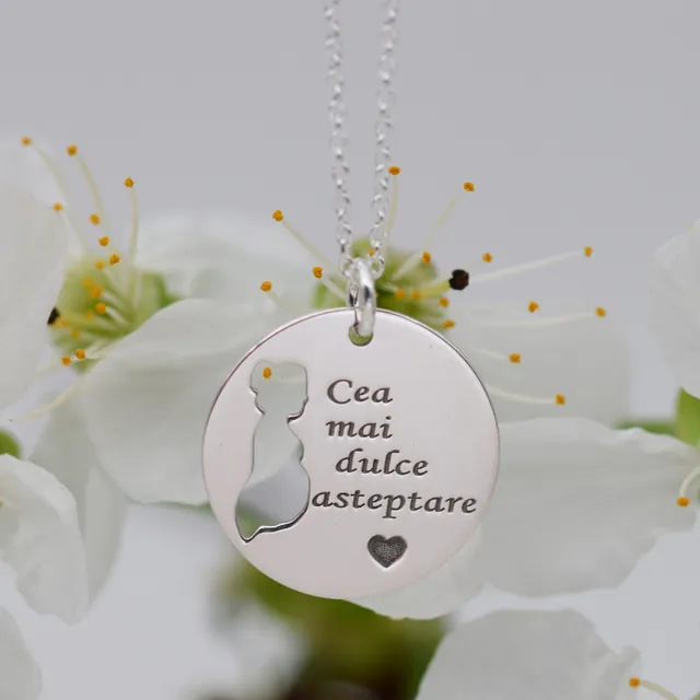 Margeluta.dincristal Cea mai dulce așteptare lănțișor bănuț argint 925 1,6cm