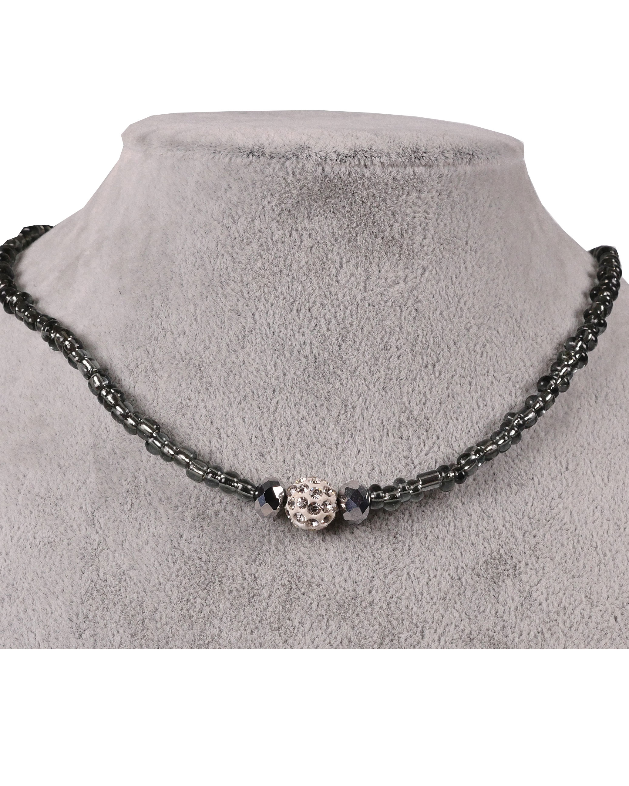 CrisFeather Accesorii Cinderella choker margele alb