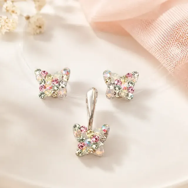 Mărgeluța Mini Butterfly set argint fluturaș cristal