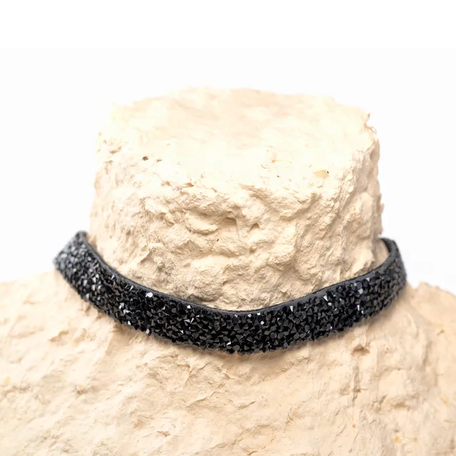 CrisFeather Sparkle Midnight choker negru strasuri