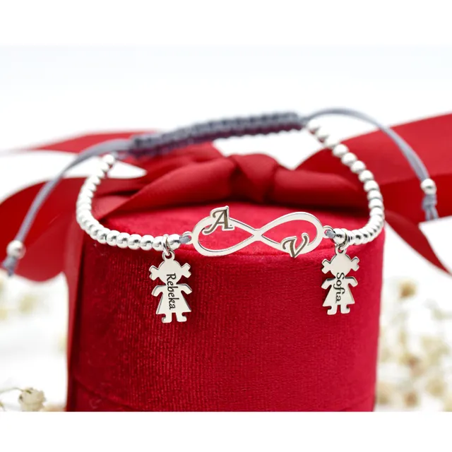 Margeluta.dincristal Infinit Love brățară argint reglabilă personalizată