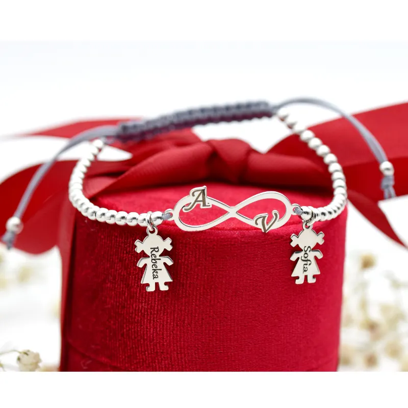 Margeluta.dincristal Infinit Love brățară argint reglabilă personalizată