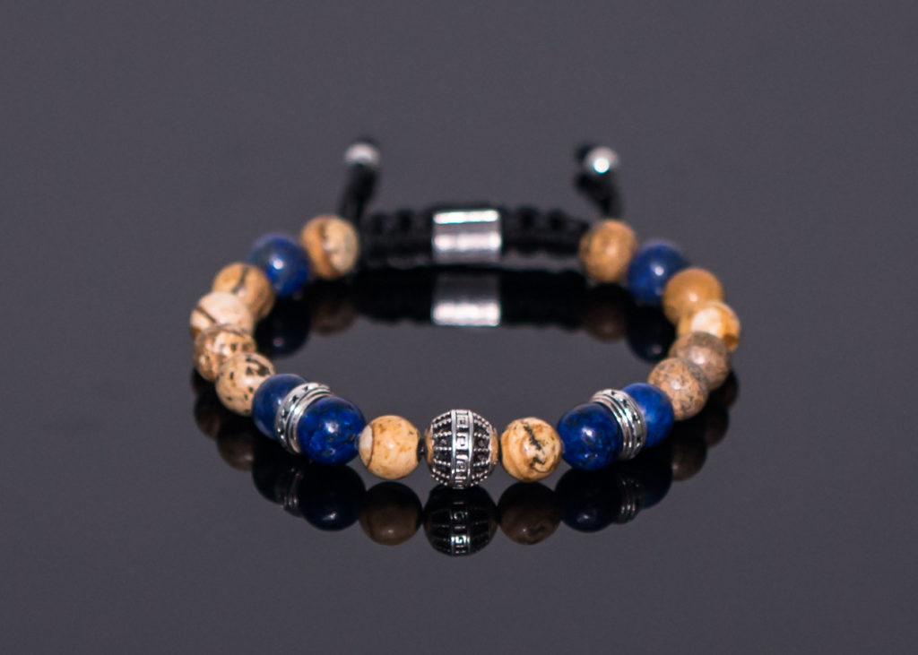 dualstax Picture Jasper brățară argint 925 reglabilă