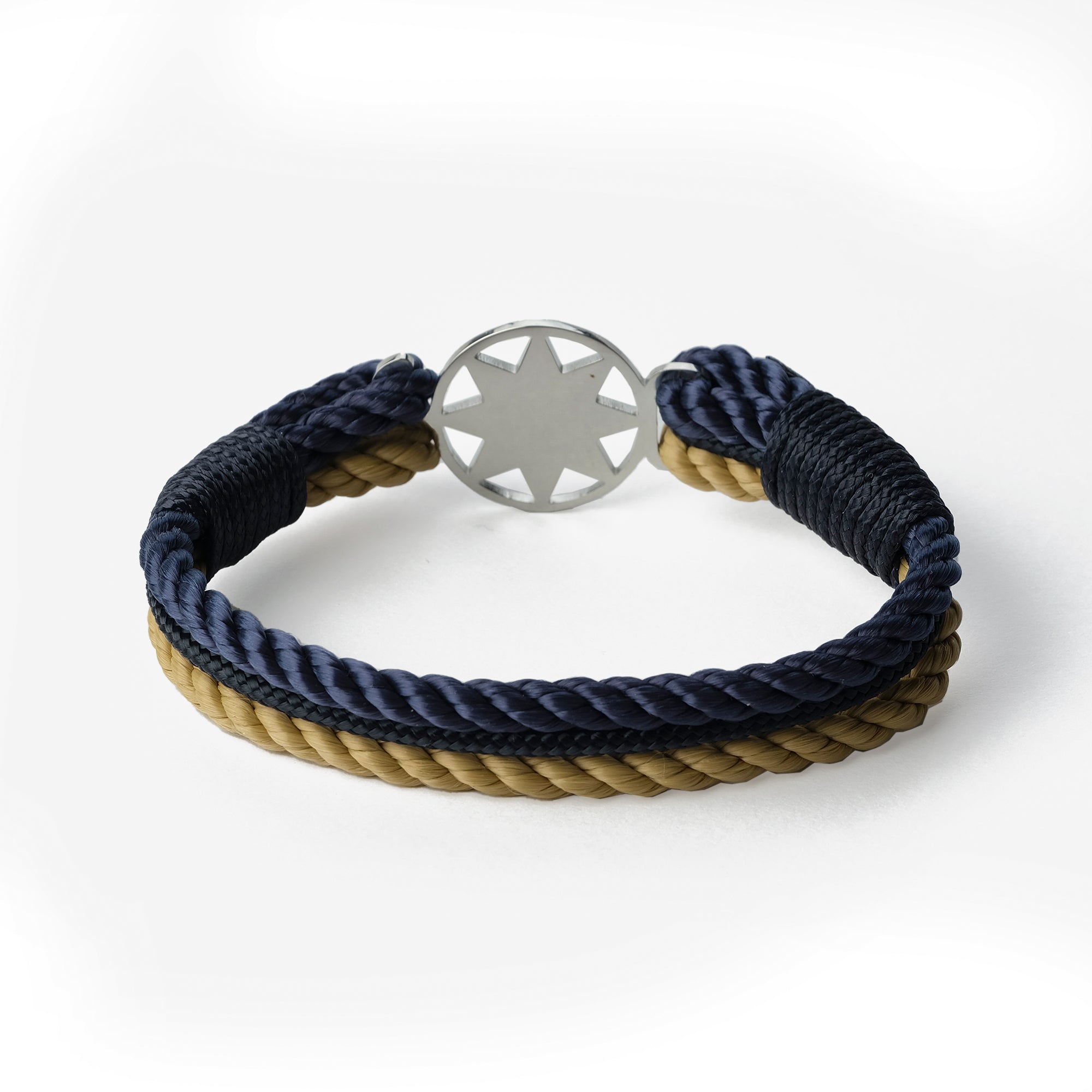Old Skipper True North brățară sfoară North Star bej-bleumarin